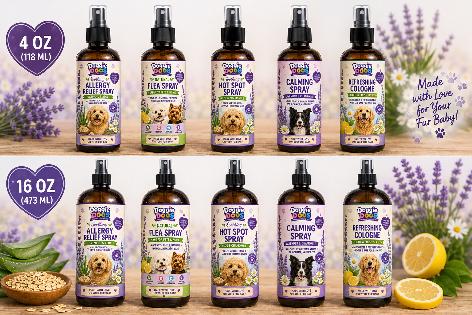 4 oz Doggie Doos All Natural Sprays